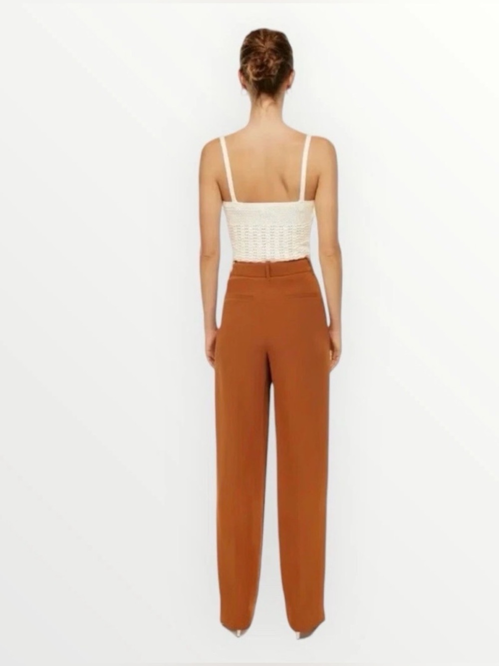 NWT $148 Aritzia Wilfred Anise Brown Crepette The Effortless Pants Size US 12 - Picture 2 of 6